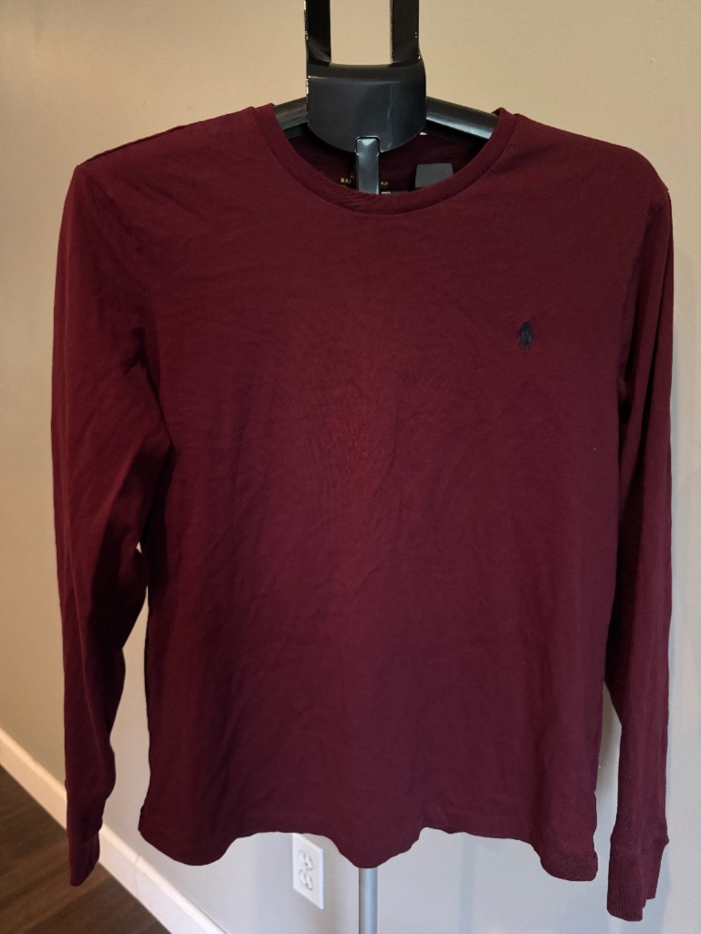 Men’s Polo Ralph Lauren Burgundy Long Sleeve Jersey T-Shirt